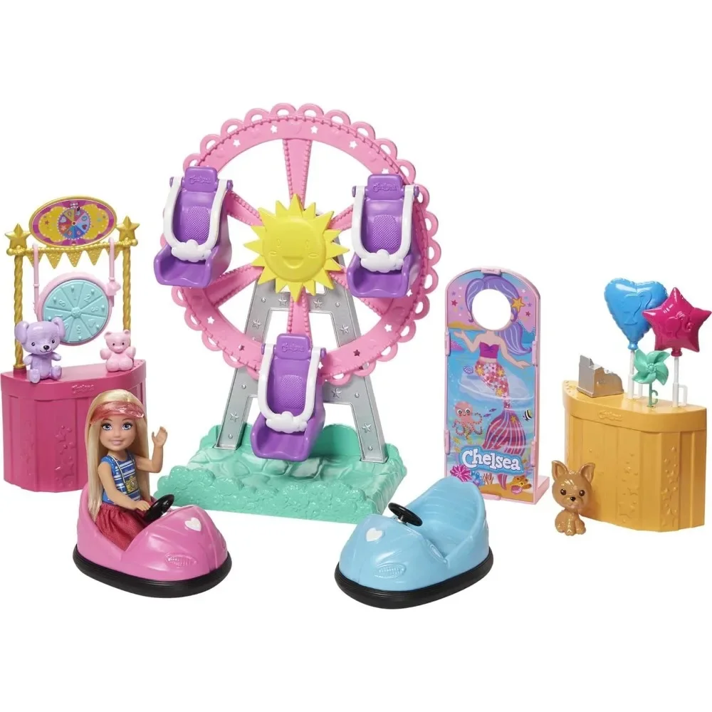 Original Barbie Club Chelsea Carnival Playset with Blonde Small Doll Pet & Accessories Toys for Girls Christmas Birthday Gifts