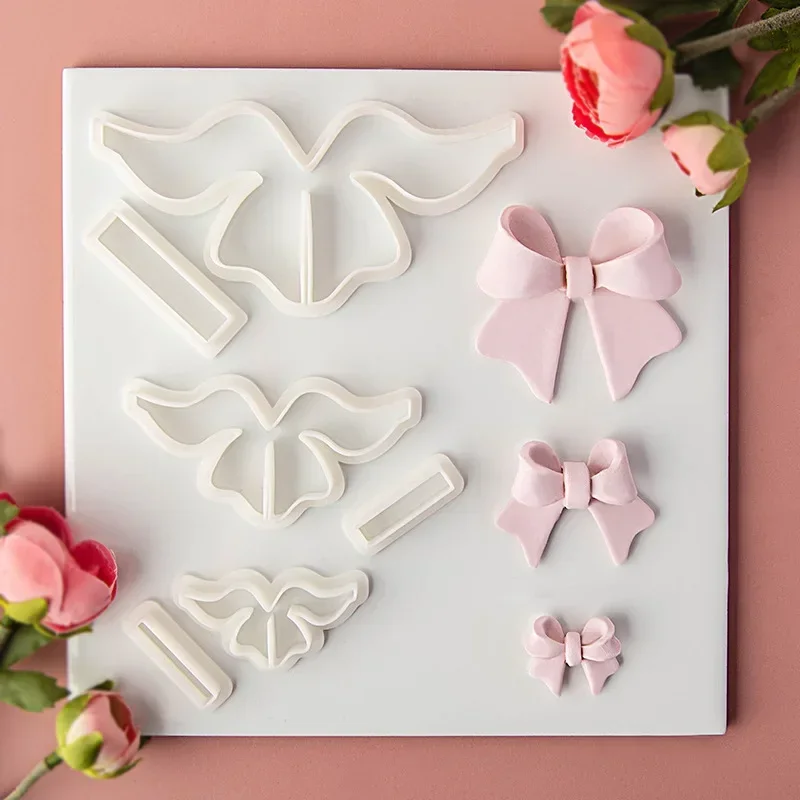 2Pcs/Set Bowknot Series Polymer Clay Mold Cutters DIY Bows Earrings Handmade Gift Hair Clip Jewelry Pendant Cutting Die  S/M/L