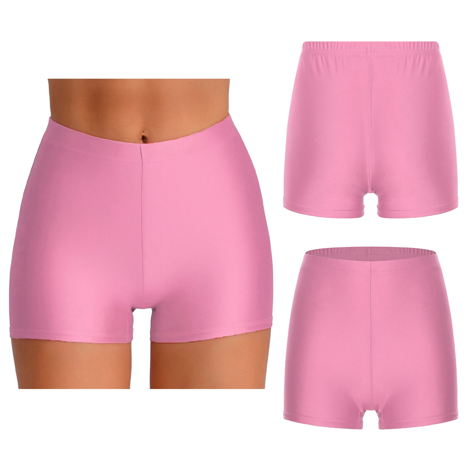 

Женские спортивные шорты с эластичной талией, однотонные, для йоги, тренировок, гимнастики, танцев