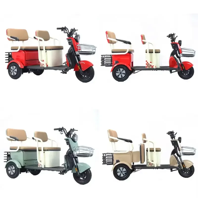 STROVAN Electric City Tricycle 501w 800w 3 Wheels Tricycle for Elder 48V 20ah Two Seat Adult Riding Tricycle