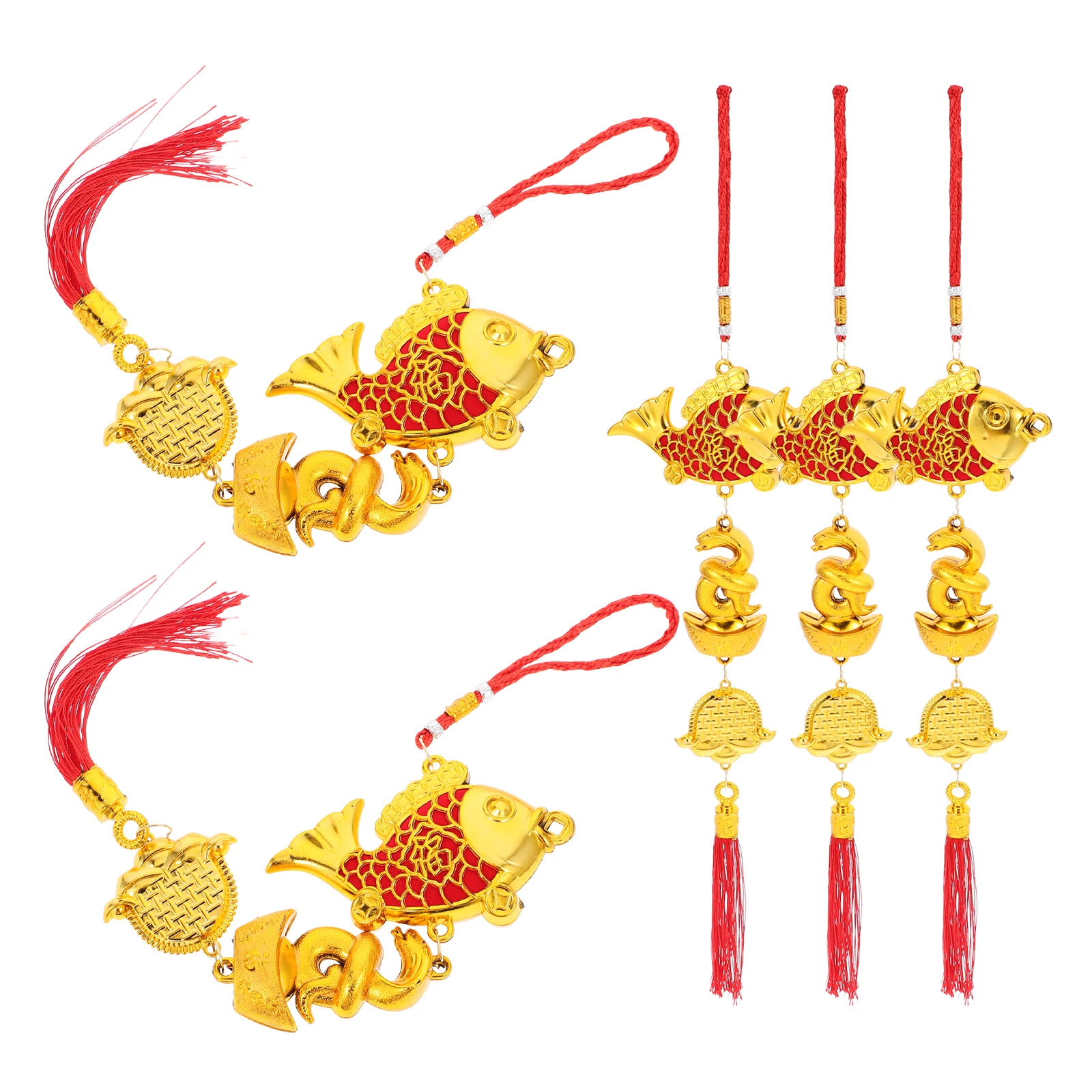 

5 Pcs Zodiac Dragon Pendant New Year Ornaments Festival Decoration Hanging Pendants