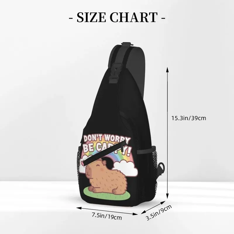 Mochila cruzada de hombro a la moda con cabestrillo de capibara y arcoíris personalizada para hombres, mochila de viaje y senderismo