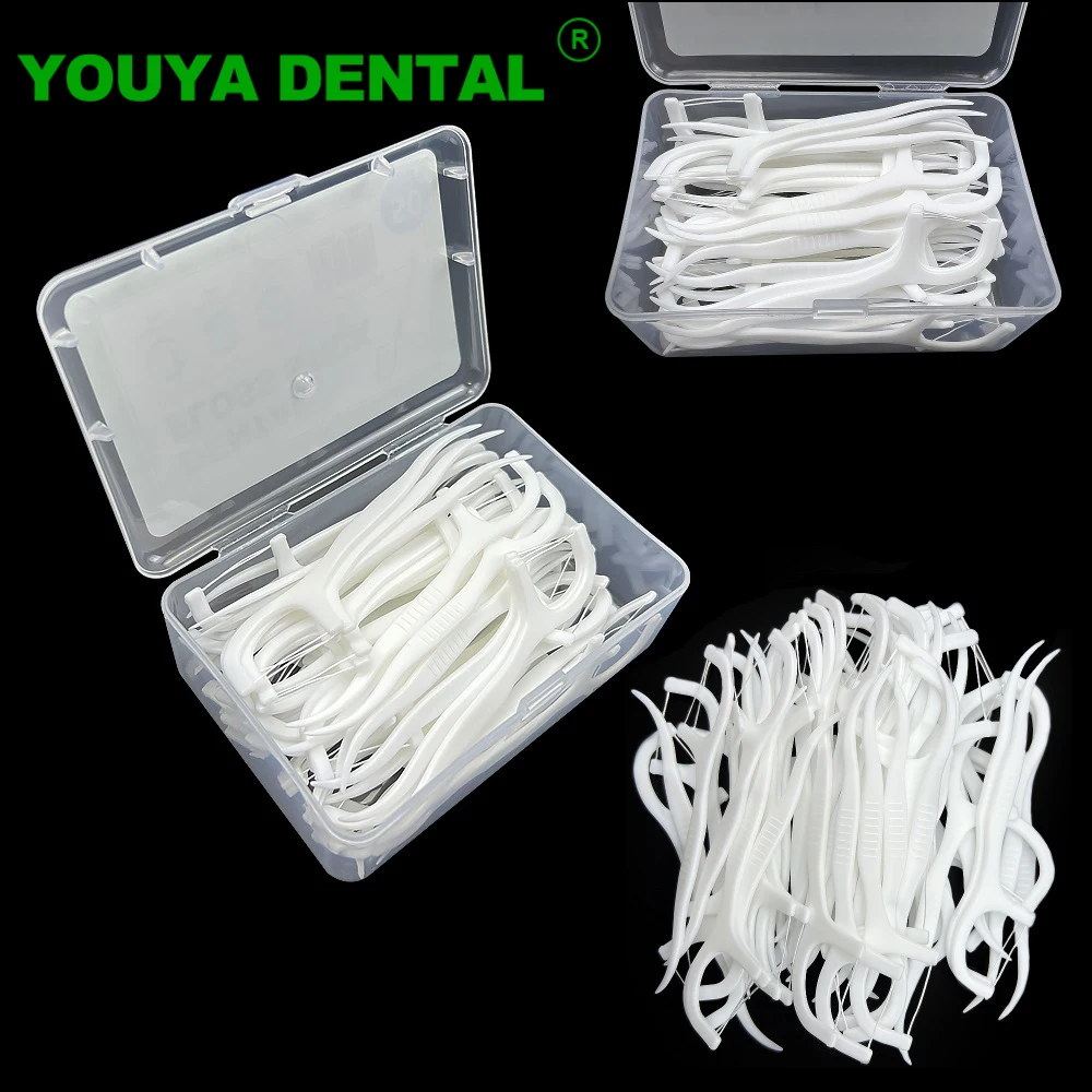 

150pcs Dental Floss Picks Plastic Toothpicks Teeth Stick Disposable Tooth Cleaning Interdental Brush Flosser Oral Care Products