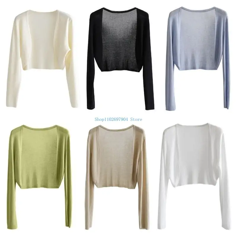 N7YF 세련된 햇볕이 잘 드는 니트 가디건 야외 활동을위한 열린 앞 탑