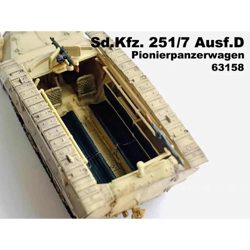 

Масштабная модель немецкого инженерного бронированного полупогрузчика Sd.Kfz.251/7 (тип D) в масштабе 1:72 — коллекционная пластиковая модель для демонстрации и хранения