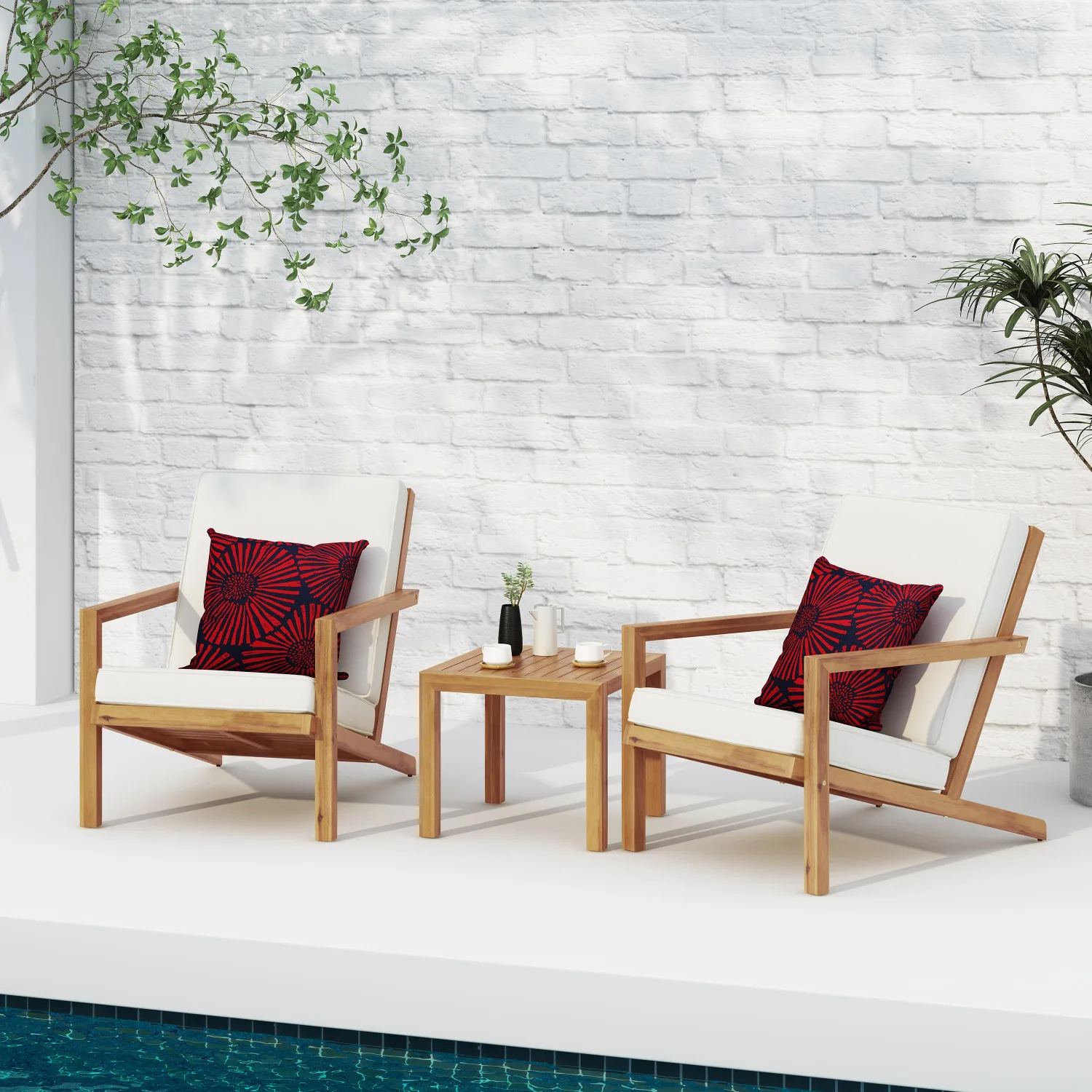 

LEAH 3 Piece Chat Set - Outdoor Furniture Set for Patio & Garden