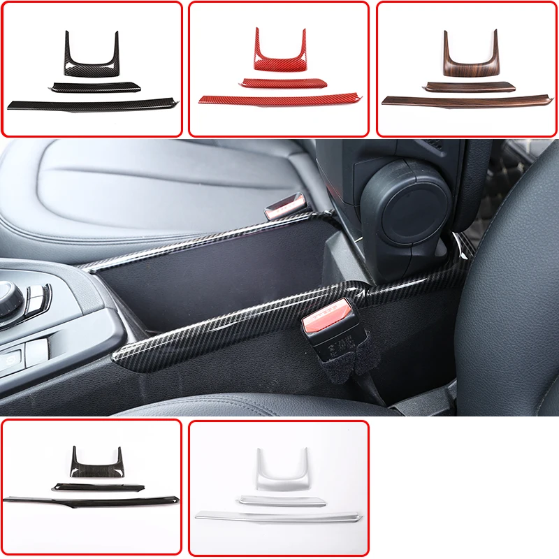 

Carbon fiber Style ABS Car Armrest Box Decoration Strip Trim For BMW X1 F48 2016 - 2019 Car Accessories 3pcs/set