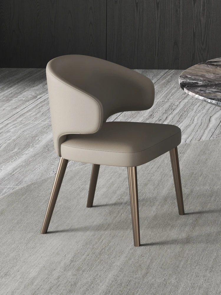 Light Luxury Dining Chair High-End Chair Modern Minimalist Dining Table and Chair Armchair Home Italian Minimalist Stool