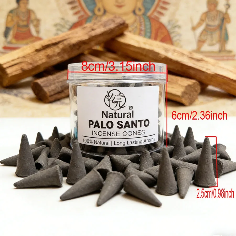 99pcs Premium Palosanto Fragrance Cones, Handmade, Suitable for Yoga, Meditation, Reading, and Home Office Decoration