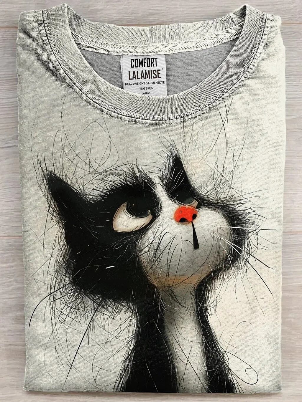 Funny Cute Black Cat  Art Print Casual Short Sleeve T-shirt Summer T Shirt Casual Tops
