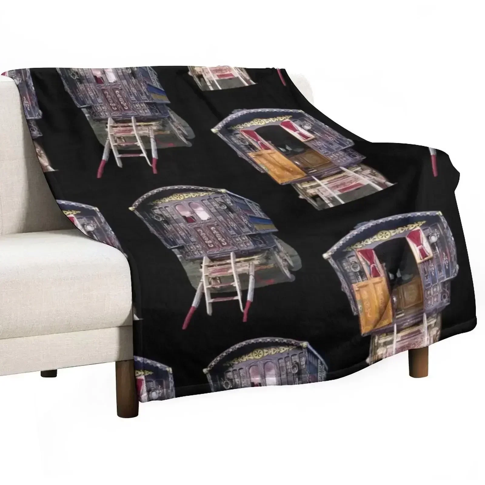 

vardo, gipsy caravan,Romany gypsy traveler Throw Blanket Lightweight Cozy Blanket for Bed Sofa