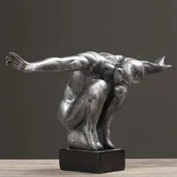 Human Body Art Sculpture Thinker Statues Resin Art Craft Figure Home Decoration Accessories Room Living Room Decoration