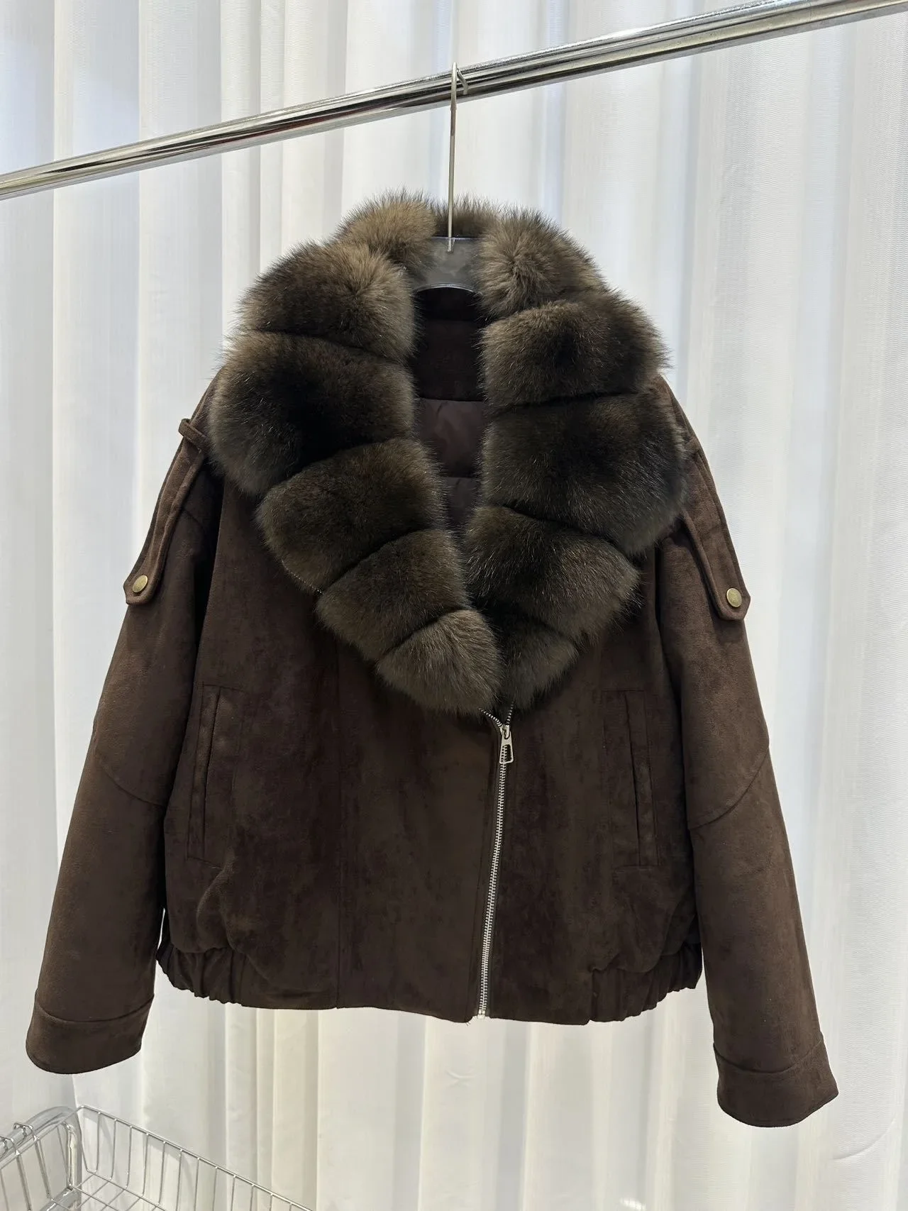 OFTBUY 90 Duck Down Real Fox Fur Collar Luxury Women New Winter Down Jacket Female Loose Short Puffer Coat Thick Warm Outerwear