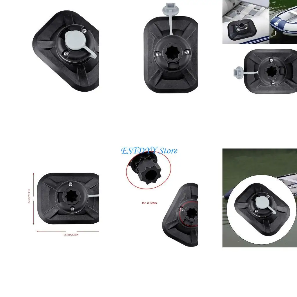 

G6DE Fish Rod Holder Mount Base Kayaks Mounting Base with 2 Screws for Canoes