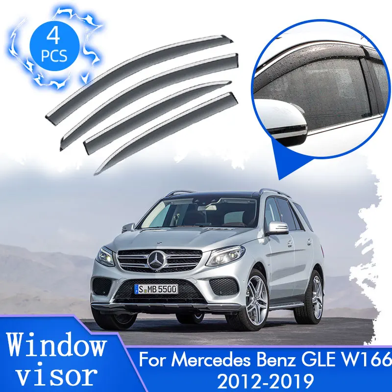 

For Mercedes Benz M Class GLE W166 ML 250 350 2012~2019 Rain Window Visor Windshield Sun Deflector Guard Cover Trim Accessories