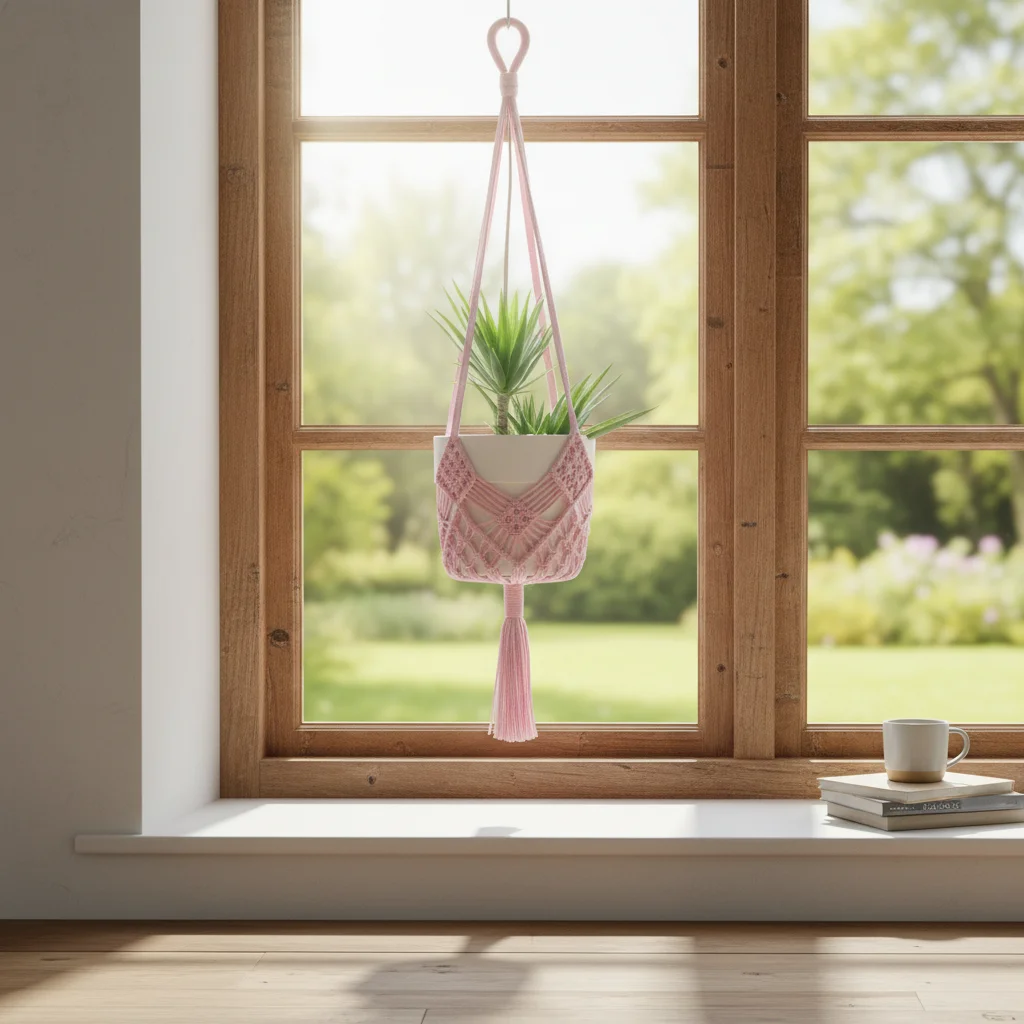 

Плетеная корзина из хлопкового каната для подвесных растений, для декора дома и улицы