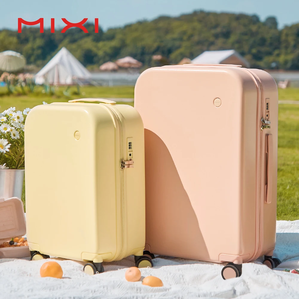 Mixi Puristic Design Travel Luggage Rolling Wheel Hardside Women Suitcase Men Trolley Case 16 20 Carry On/Big 22 24 26 28 Inch