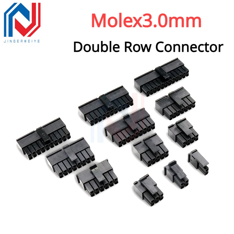 

20Pcs Molex3.0mm Spacing Double Row Connector Joint 43025 Plug Small 5557 Male Rubber Housing 2P 4P 6P 8P 10P