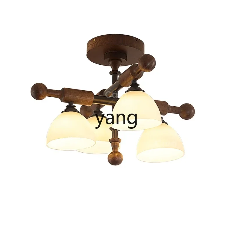 

Yjq Bedroom Ceiling Lamp Chinese Style Quiet Style Master Bedroom Retro Solid Wood Dining Room and Study Room Cloakroom