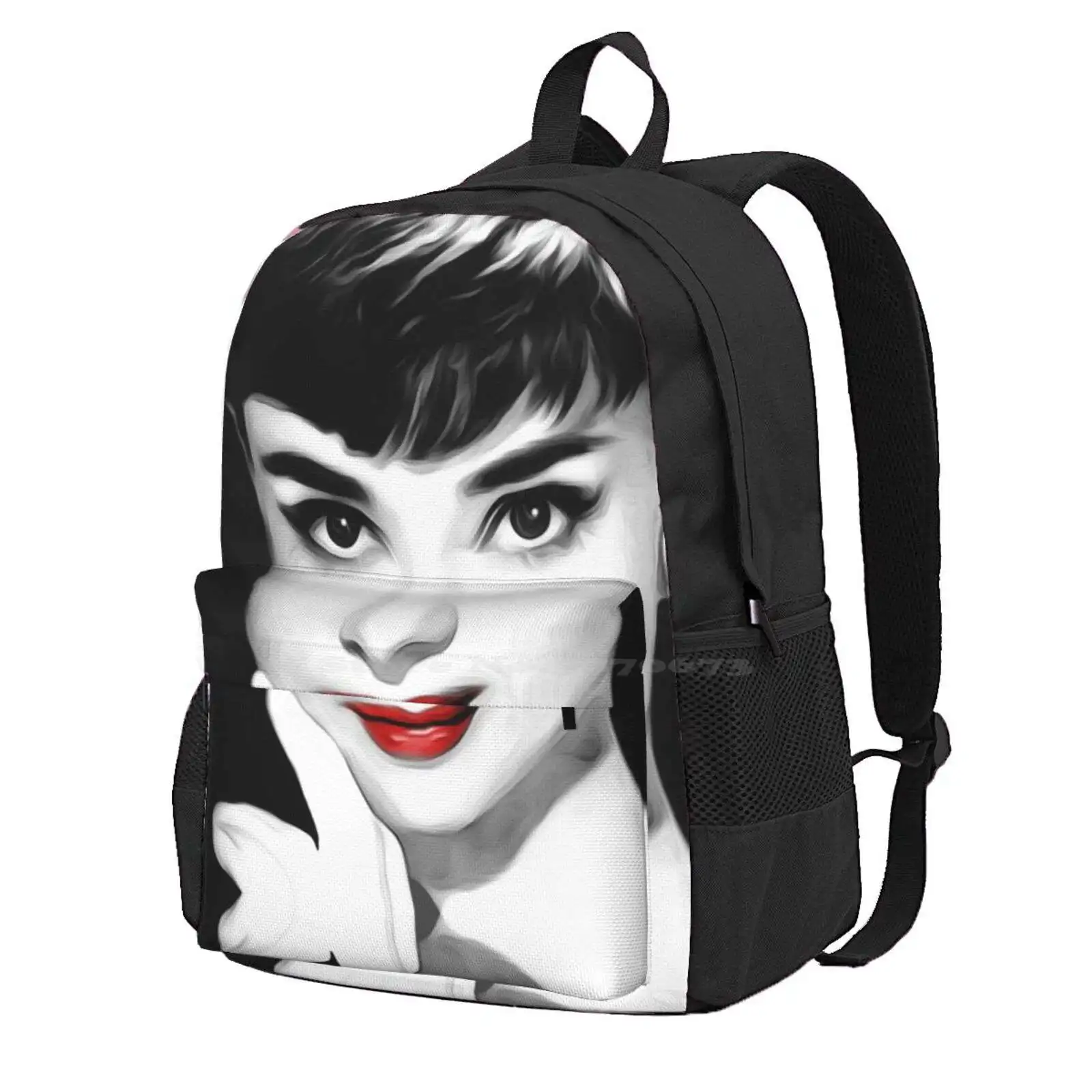 

Audrey Hepburn Lips Hot Sale Schoolbag Backpack Fashion Bags Film Star Movie Star Icon Legend Famous People Modern Audrey