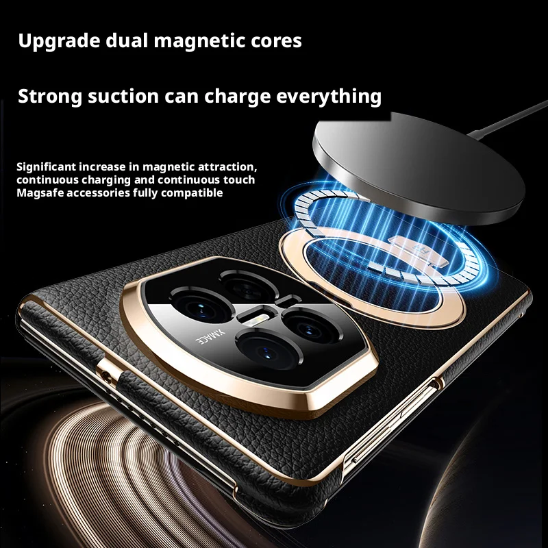 Genuine Leather Case For Huawei Mate X7 X6 X5 X3 Dual axis full package Smart Touch View Flip Wake Up Sleeping Capa Holder Cover view 6