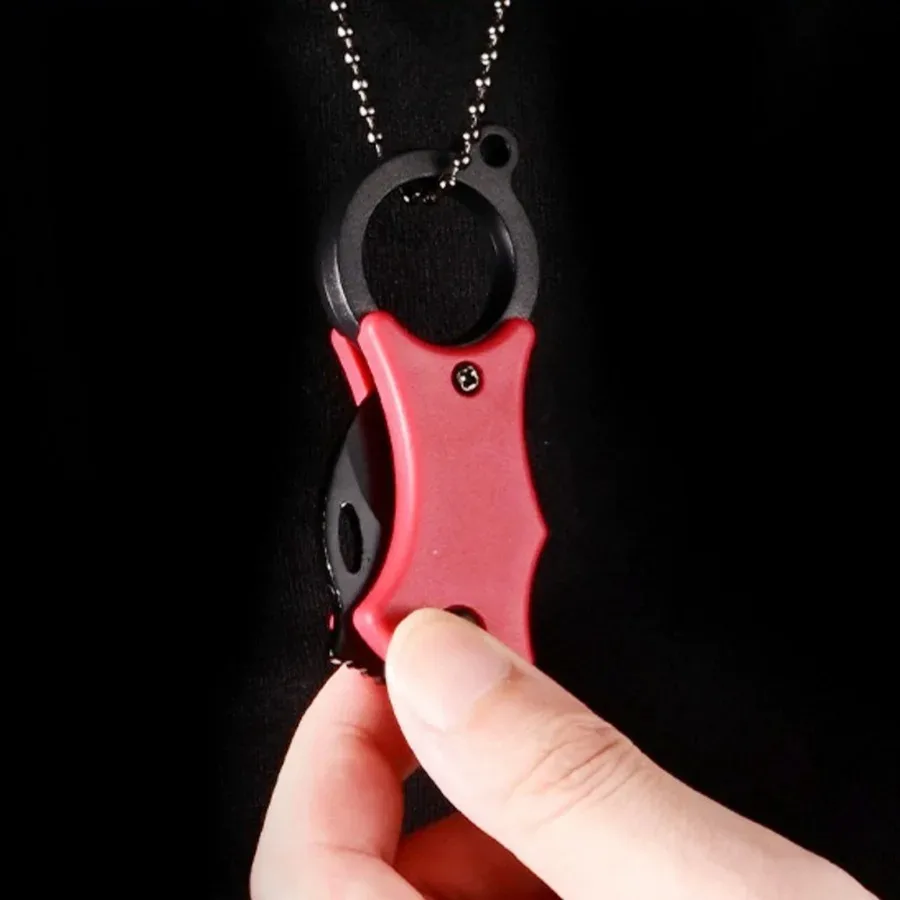 2025 جديد في الهواء الطلق سكين للفرد EDC مفتاح الثعلب مخلب صندوق القاطع قلادة سكين التخييم المحمولة الدفاع عن النفس سكين جيب