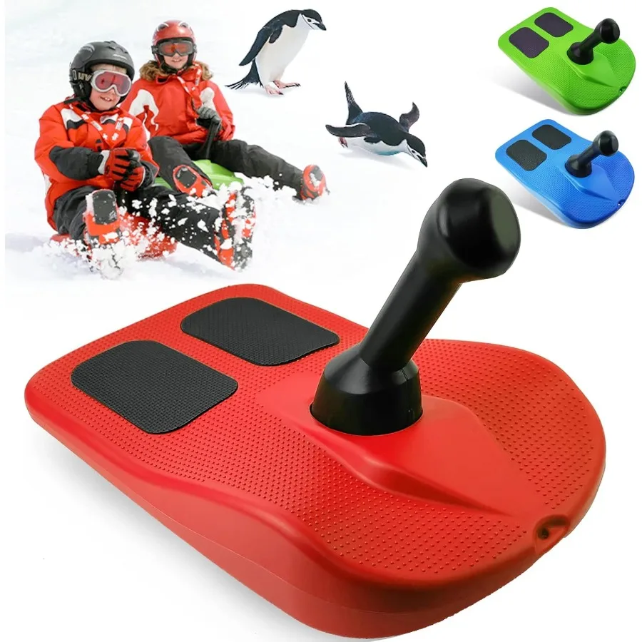 

Snow Sleds for and Adult Sledding Snowboard with Handle Lightweight Compact Scooter Snowboard Cold Resistant Handle Sled Downhi