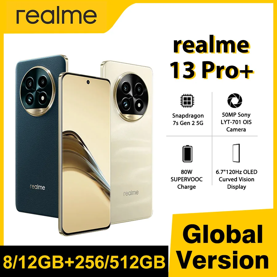 realme 13 Pro Plus Smartphone Snapdragon 7s Gen 2 5G Chipset 50MP Main Camera Periscope OIS Camera AI Imaging 120Hz