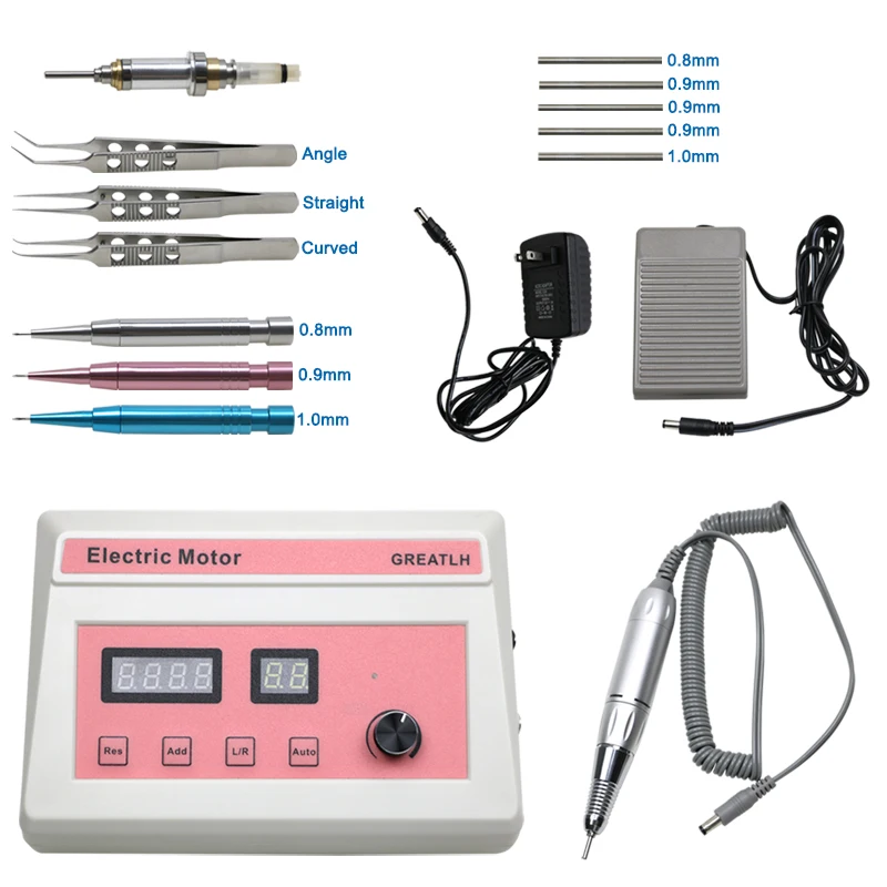 Hair Follicle Extractor Straight Curved Tweezers Tool Hair  Punch Hair Transplant Kit