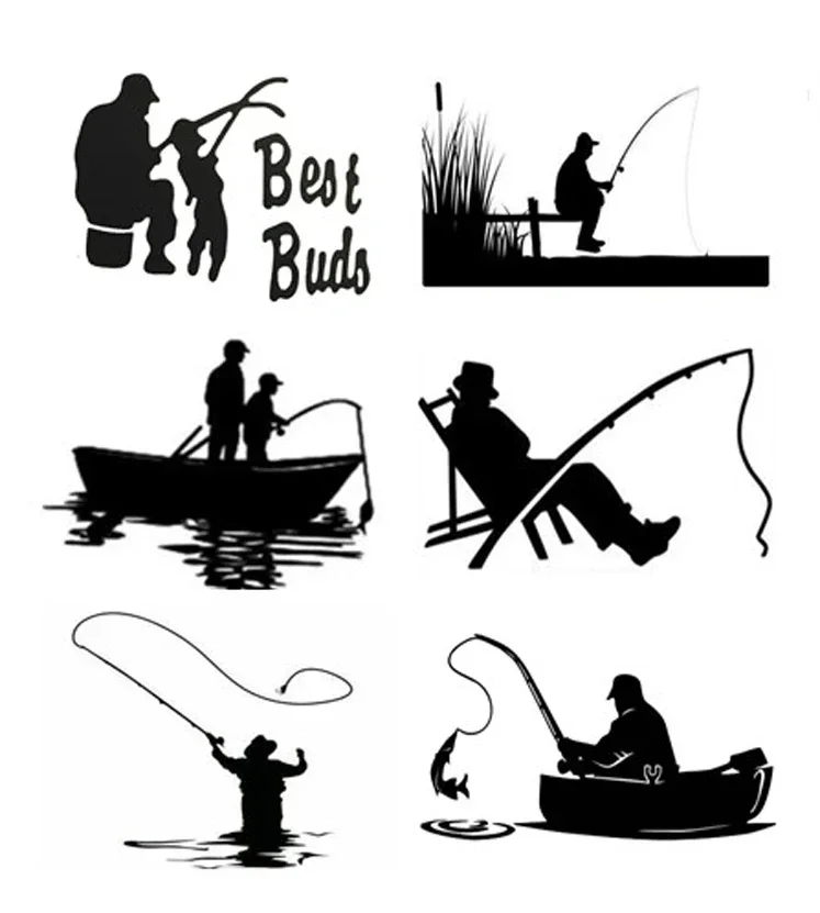 

Наклейки на автомобиль, для рыбалки, мотоцикла, бампера, заднего окна, декоративные водонепроницаемые наклейки, 15 см