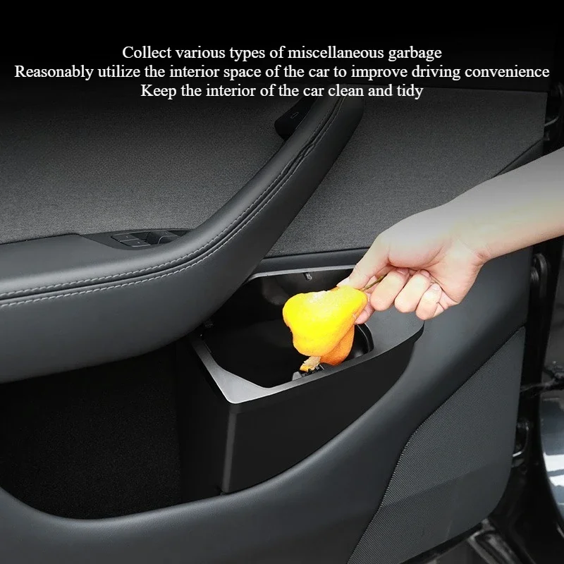 For Tesla Model Y/YL Juniper 2025 Front Door Storage Trash Can Car Door Storage Box Multi Functional Storage Box Car Accessories