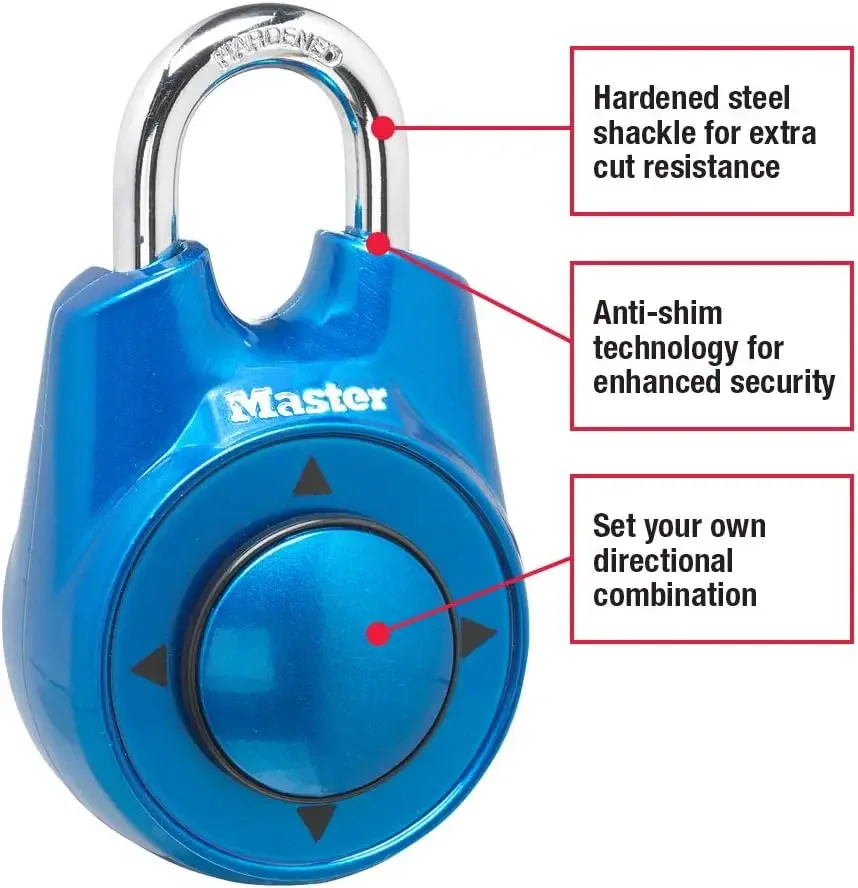 10pc 1500iDMaster Lock Directional Combination Lock, Set Your Own Directional Lock, Combination Lock for Gym and School Lockers,