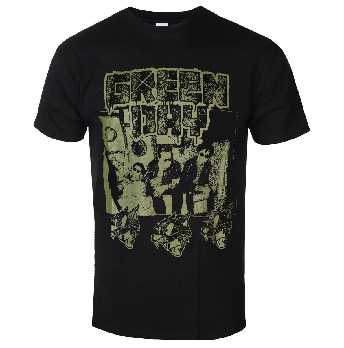 Camiseta con Gráfico de Cabeza de Diablo y Foto de Grupo Vintage de Green Day, Merchandising Clásico de Banda de Punk Rock, Ropa Casual Unisex de Estilo Urbano