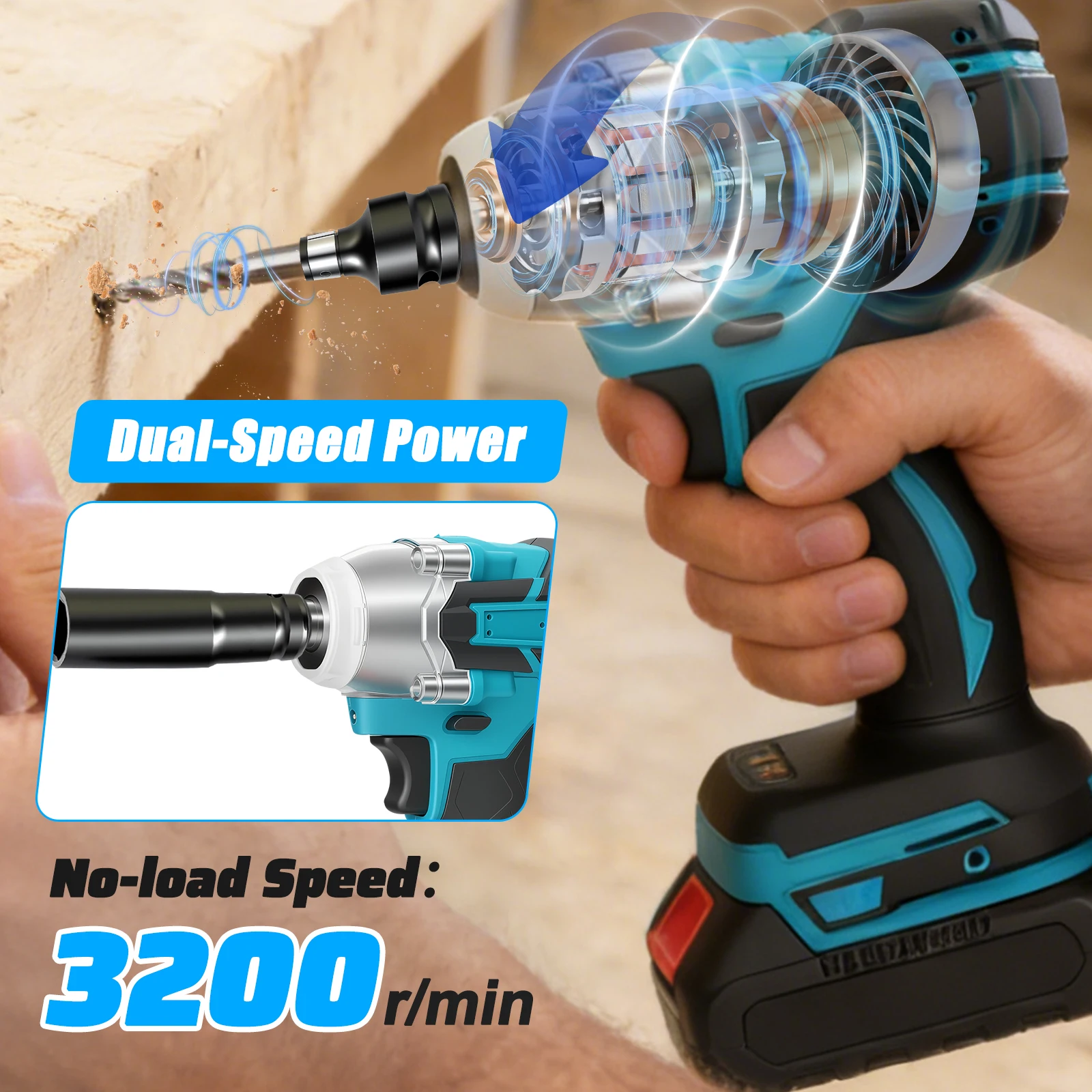 Bezprzewodowy klucz udarowy 1/ – Impact Wrench Digital Torque recenzja i cena