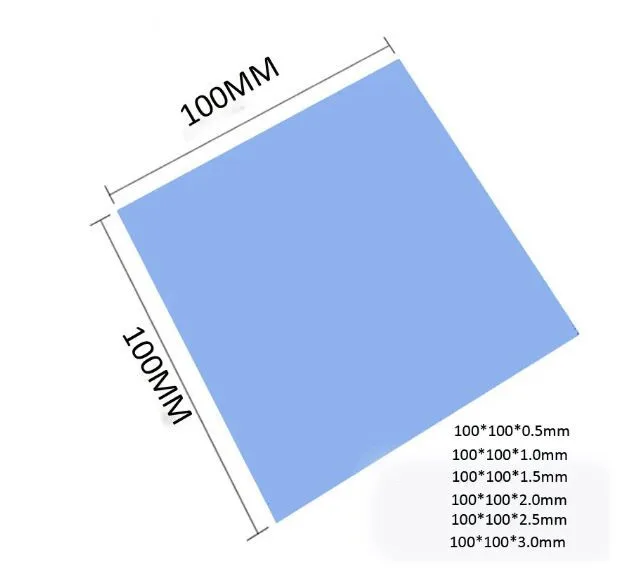 

Новинка 6,0 Вт/mK GPU радиатор процессора охлаждающая проводящая силиконовая прокладка 100 мм * 100 мм * 1 мм термопрокладка высокое качество термопрокладка