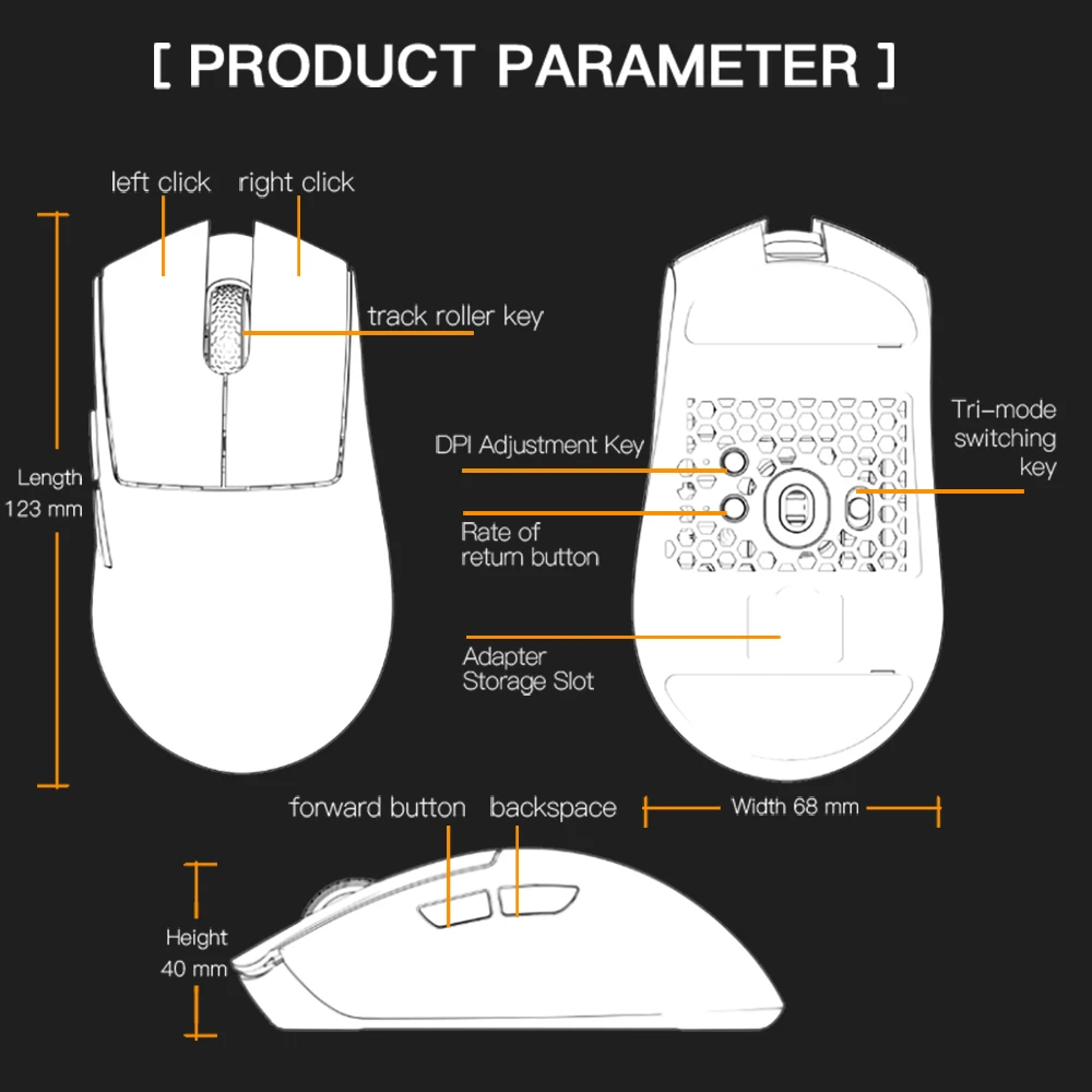 Imagem -06 - Motovelocidade-darmoshark n5 Wireless Bluetooth Gaming Mouse 4k 8k 26000dpi Óptico Pam3395 Computador Laptop pc