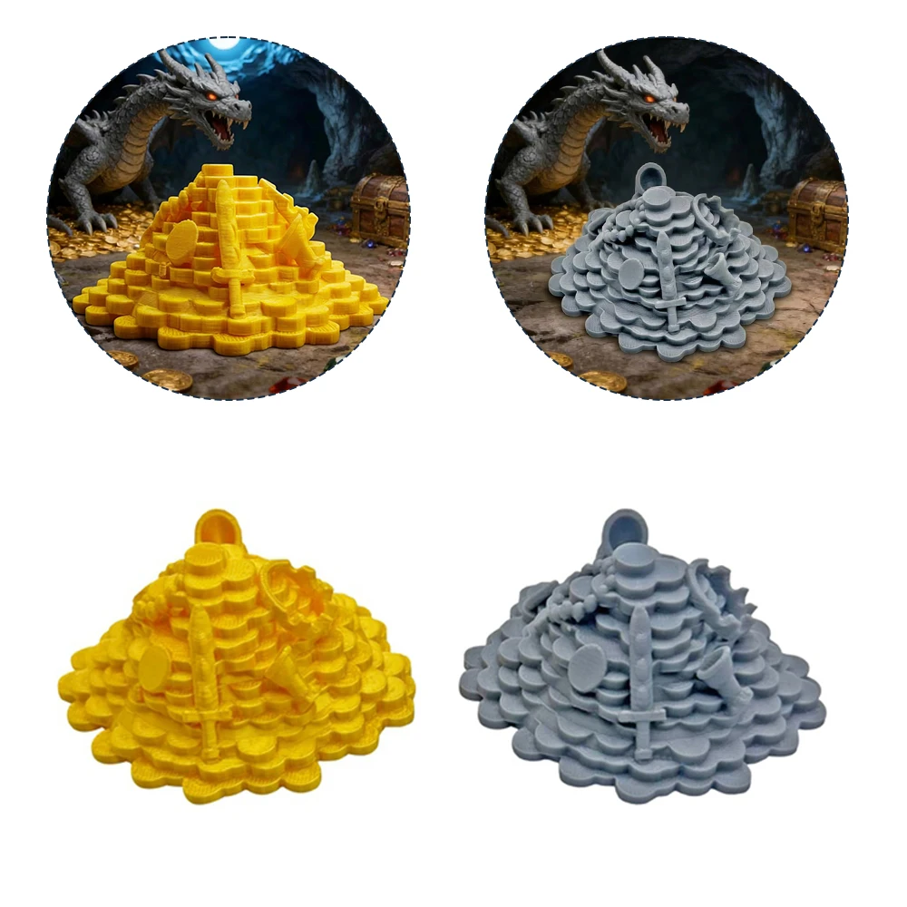 

Сокровищница с монетами и сундуками, 3D-печатная модель для DnD, фэнтезийная миниатюра для настольных военных игр