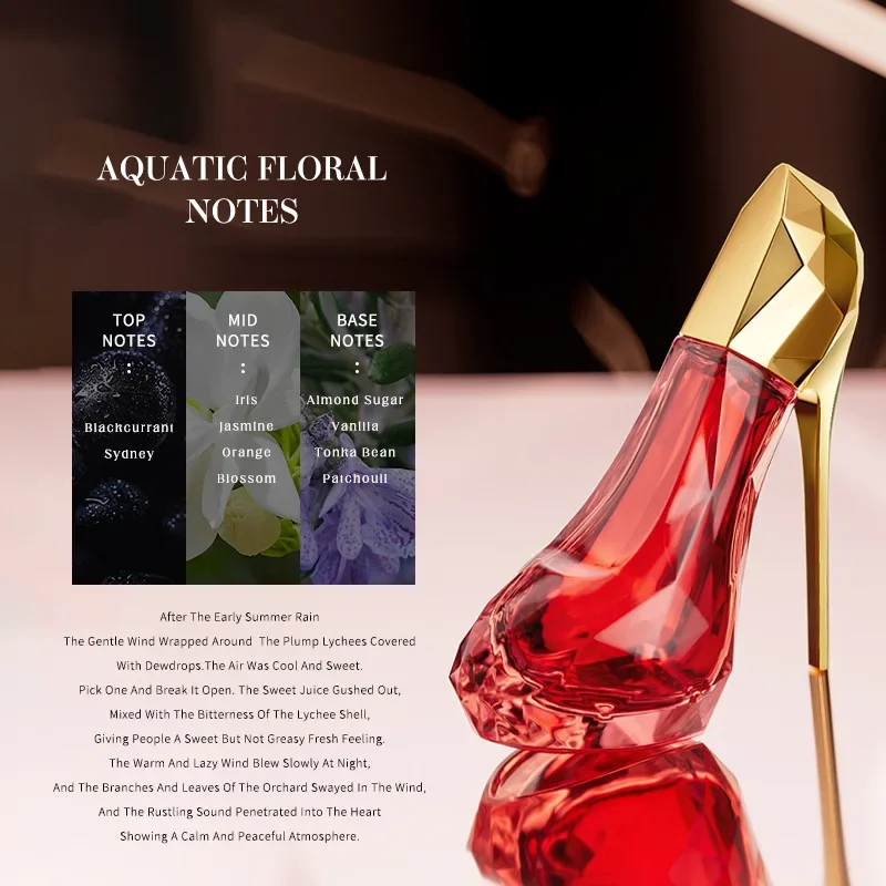 30ml Brand Perfume Fruity Long Lasting Fragrance Red High Heels Perfume for Women