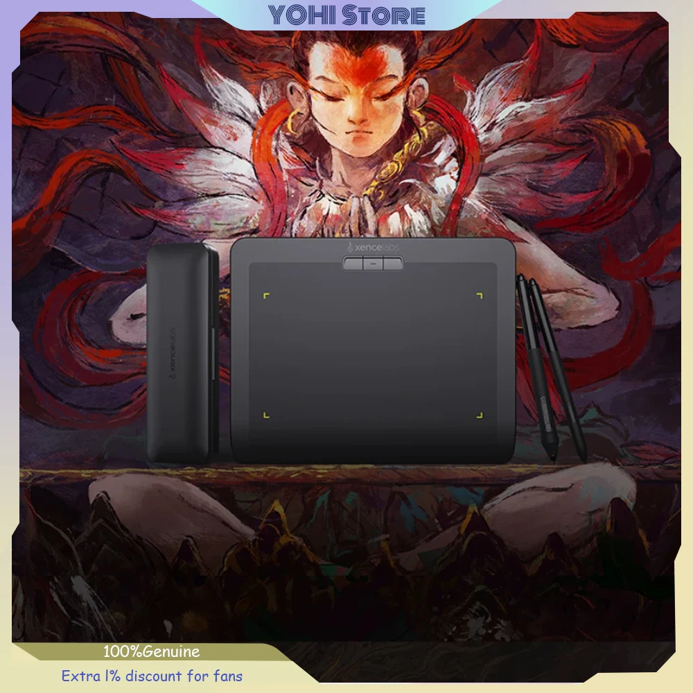 Xencelabs Creation of The Gods Collab Edition Graphics Tablet Bluetooth Wireless EMR 23x18cm Small Size Lightweight Portable