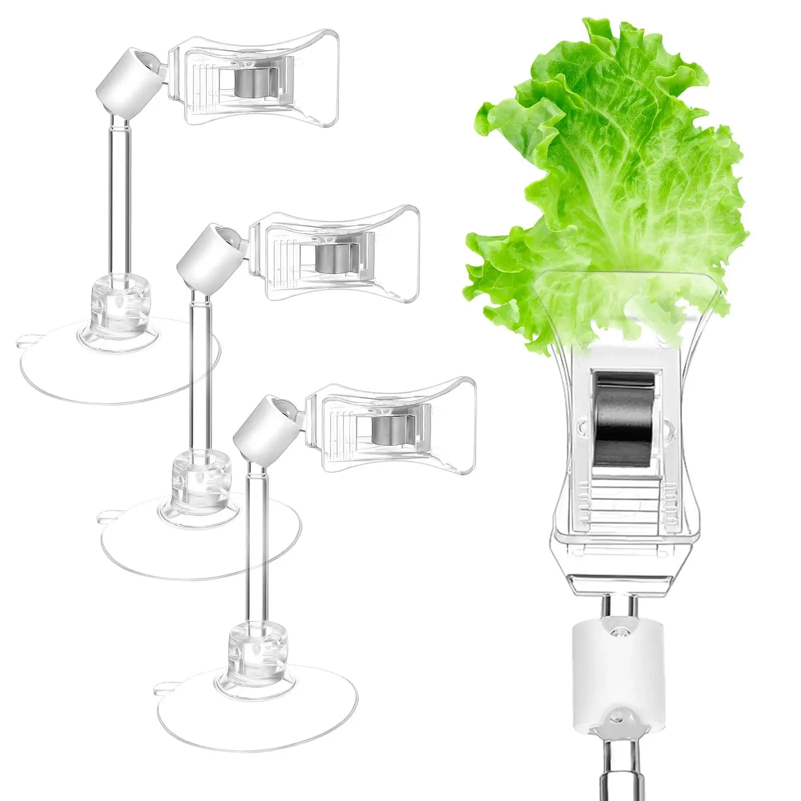 

3pcs Suction Cup Aquarium Clips for Fish Tank Veggie Holder Clamp Adjustable Angle Durable Use Glass Attachment Tool