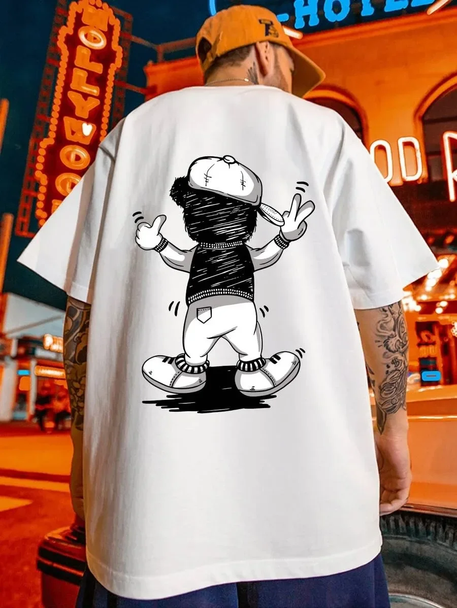 Cartoon Cotton Classic Men Women T-shirt Luxury Brand Short Sleeve Tshirt Child Tee Boy Girl Big Size Tops Back Print Fashion
