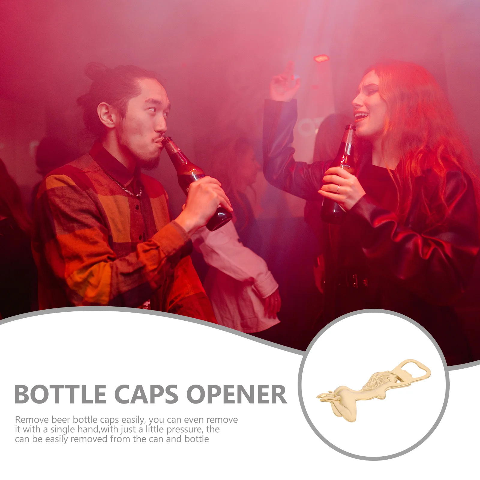 

Beauty Shaped Brass Bottle Opener Fine Craftsmanship Metal Beer Opener Tool for Household Ktv Portable Cap Remover Decorative