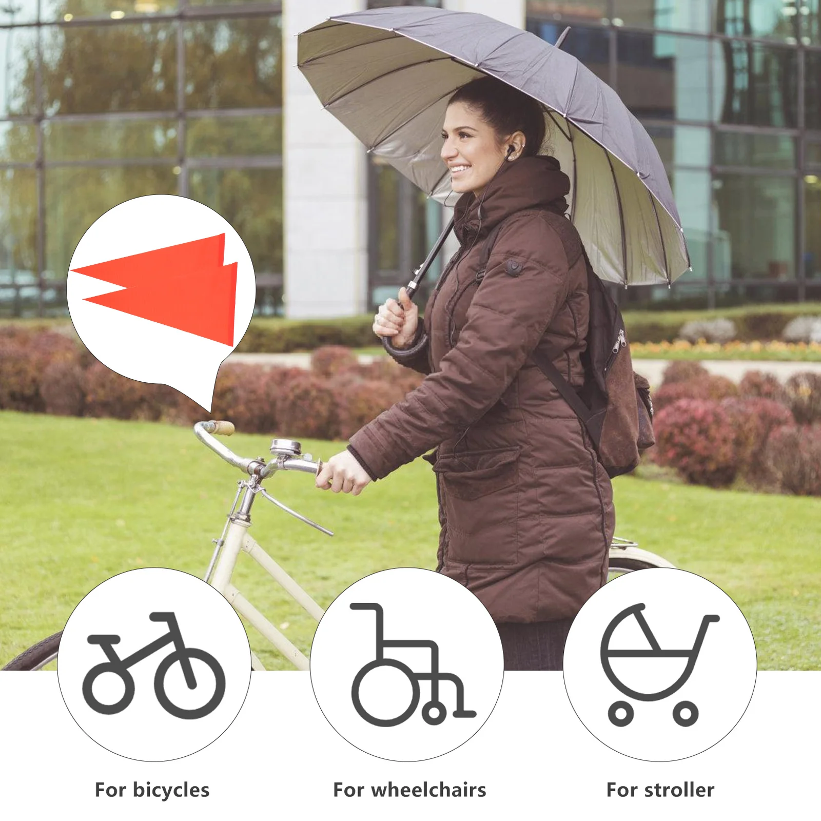 

4pcs Bike Safety Flag High Visibility Warning Pennant Durable Water Resistant Cycling Accessory for Bicycles Trailers