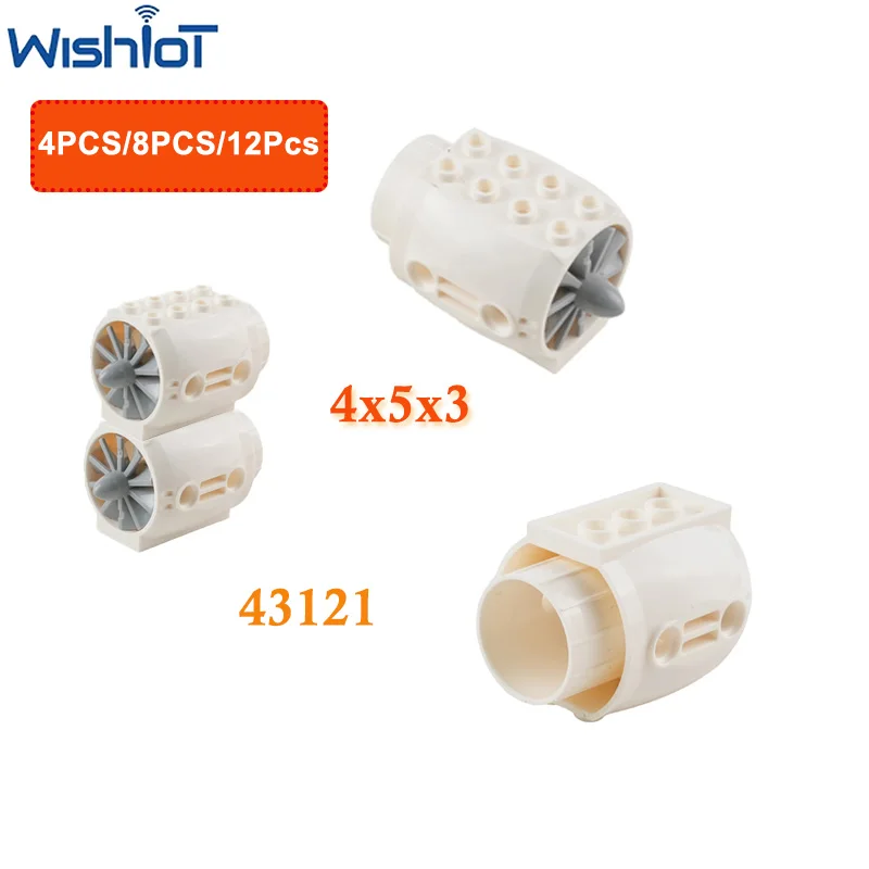 

43121 4x5x3 Aircraft Engine Technology Building Blocks Parts With Propeller Blades Assembled MOC Bricks Replacement Accessories