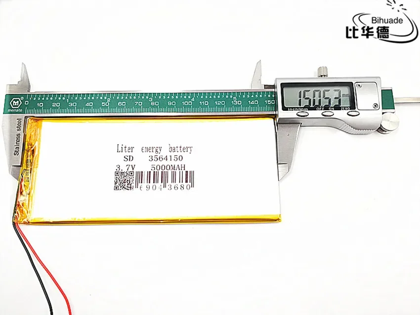 Bateria de íon de lítio polímero 3.7v, 5000mah 3564150, para tablet pc 7 polegadas 8 polegadas 9 polegadas gps, mp3,mp4