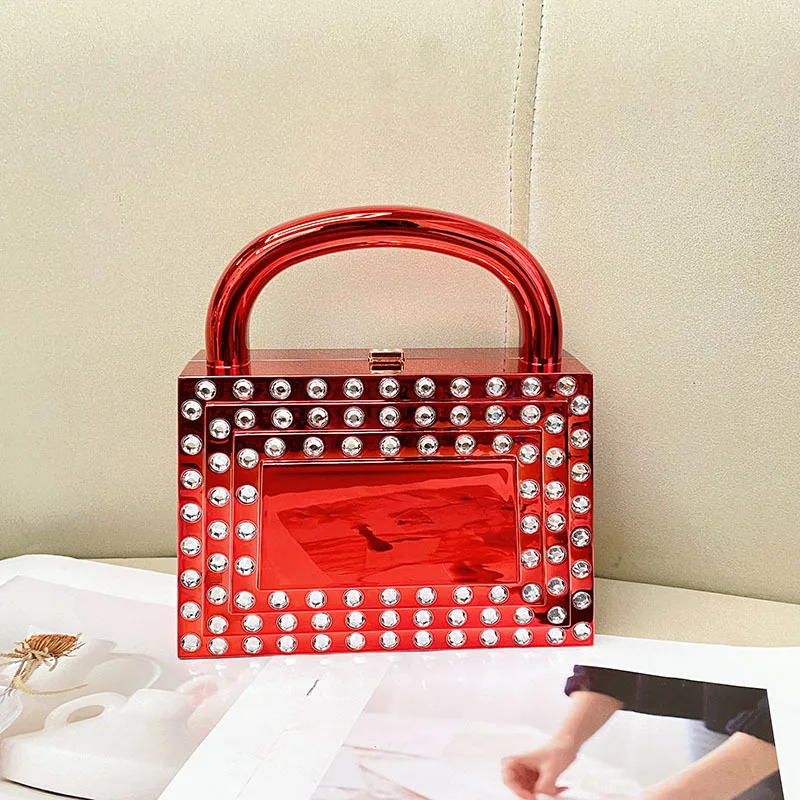 

Женский акриловый клатч с любящим сердцем, роскошное вечернее платье с кристаллами, сумки с ручкой и каменным узором, сумка на плечо с цепочкой-ракушкой