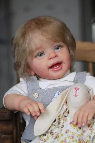 DLS – poupée bébé Reborn Yannik de 24 pouces, fourniture limitée personnalisée, avec cheveux enracinés à la main, poupée déjà finie avec robe différente