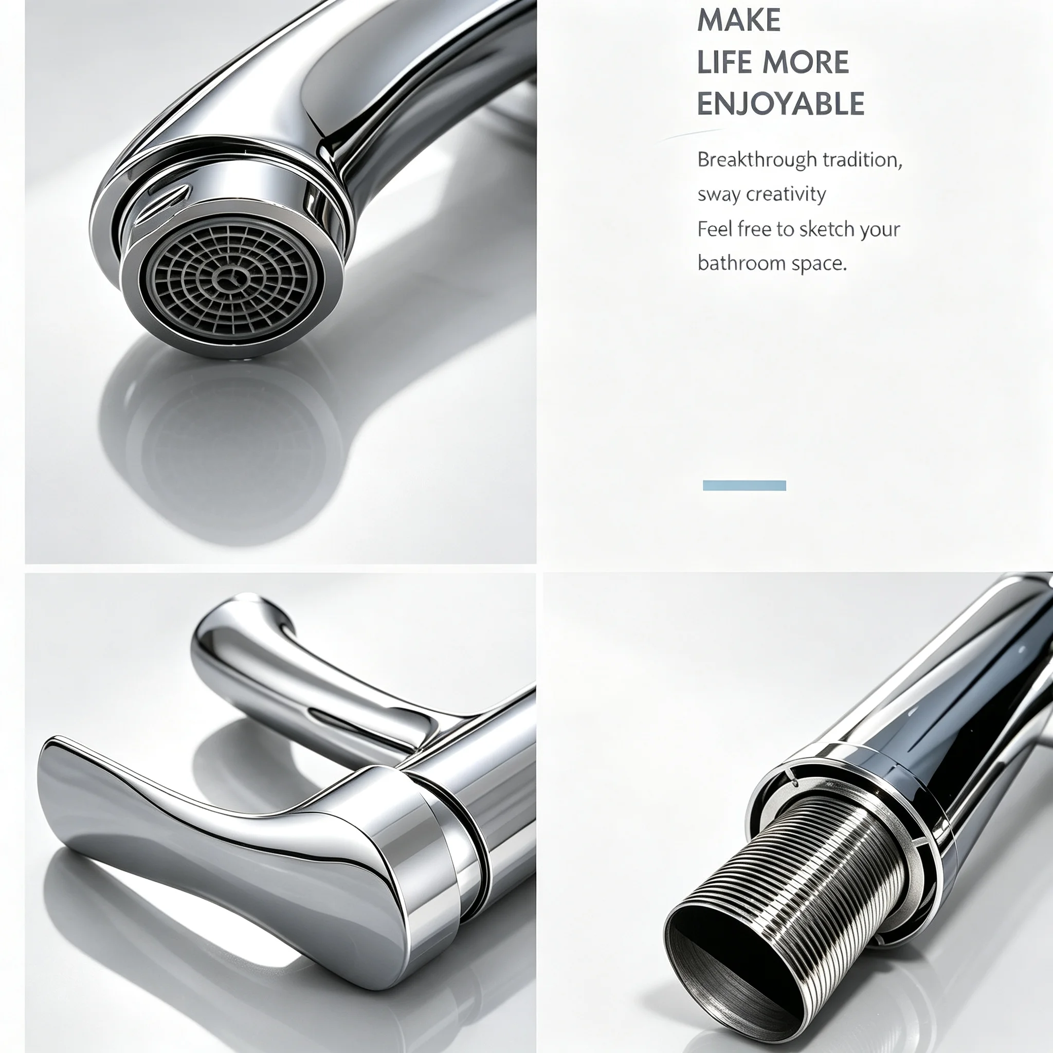 Horizontal‑Installed Silver Basin Faucet Hot Cold Water Mixer Tap Durable Multi‑Purpose Sink Faucet for Bathroom & Kitchen Use