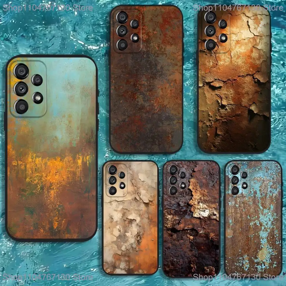 

Retro Industrial Style Rusty Phone Case For Samsung Galaxy A20,A21s,A22,A31,A32,A52,A53,A72,73,A80 Soft Black Cover