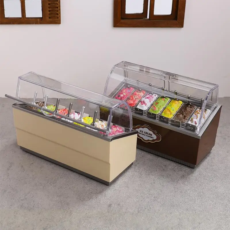 Juego de gabinete de helado en miniatura para casa de muñecas 1/12, juguete de cocina para niños, juego de regalo de comida de simulación.